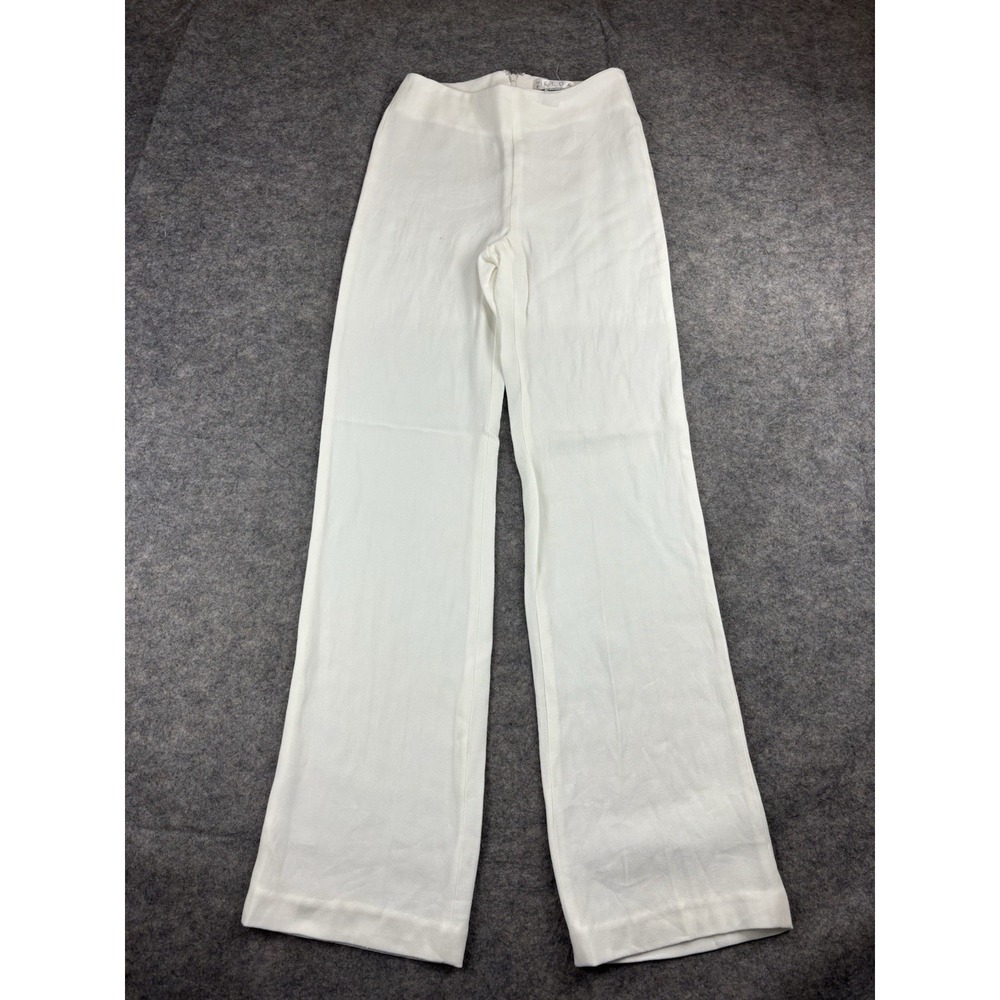 Zelda Women's 2 26x31" White Wide Leg Dress Pants Old Money Classy Timeless SEE